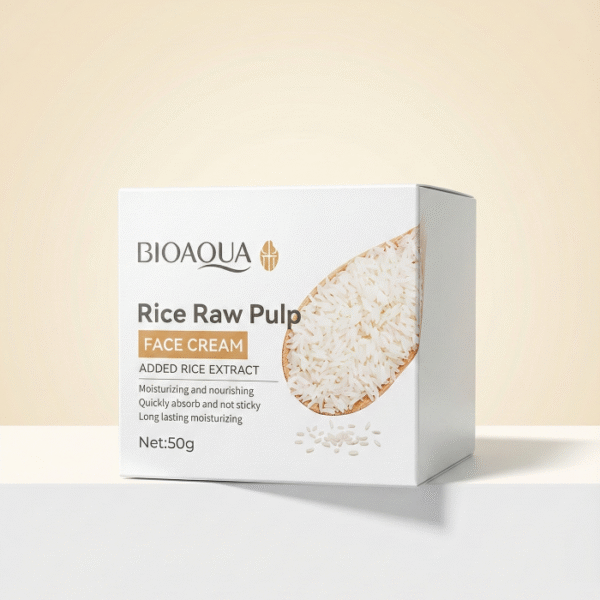 Bioaqua Rice Raw Pulp Cream Facial Skin Moisturizing Smoothing Nourishing Oil - 50 gm